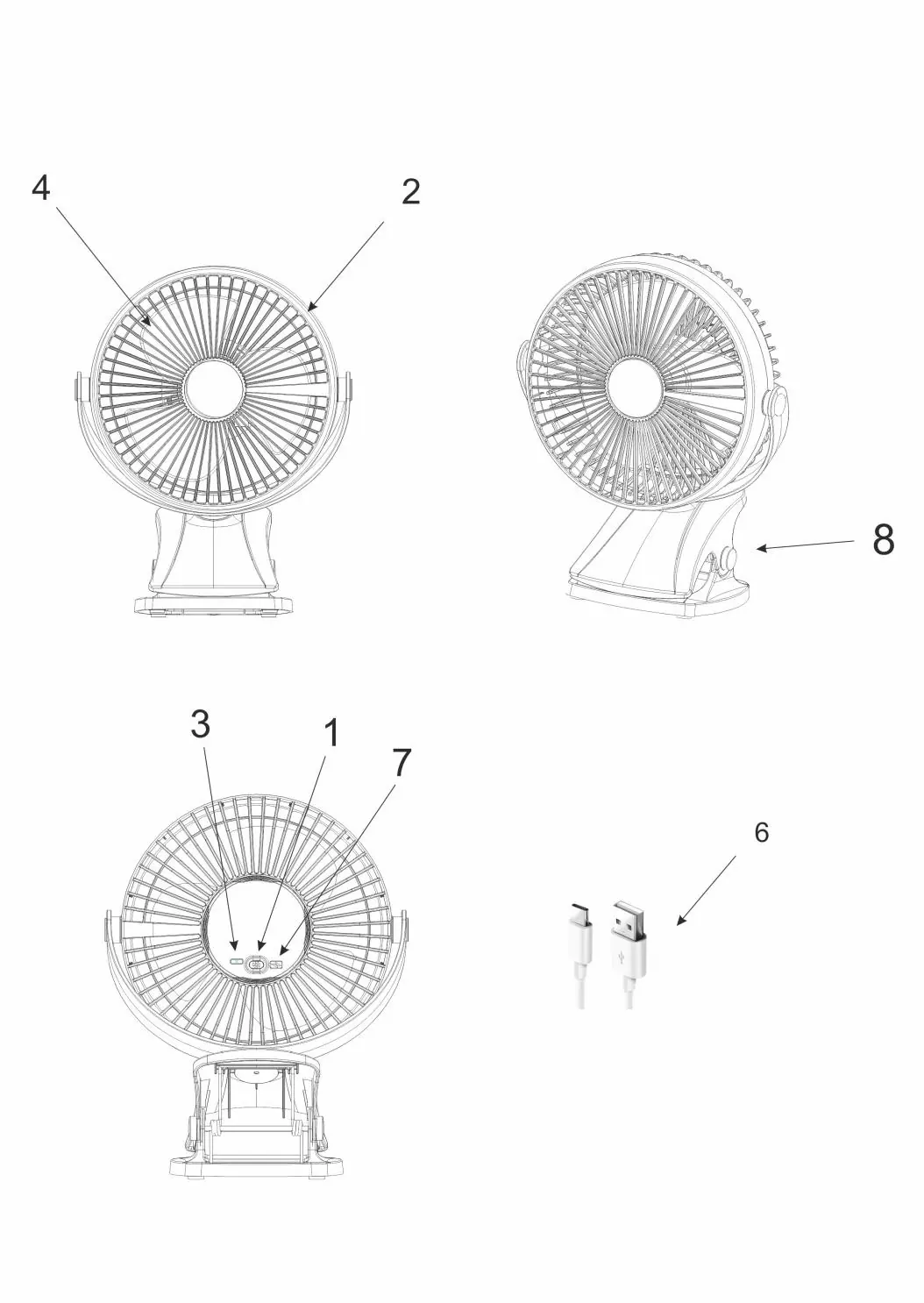 Diagramm der Ventilator-Komponenten