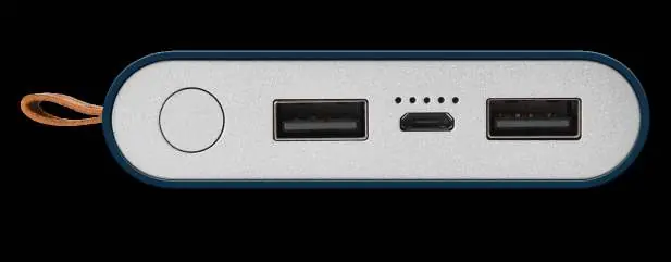 Anschlüsse und LED-Anzeige der Powerbank