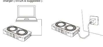 Aufladen des Geräts über USB-Adapter