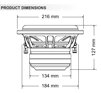 Abmessungen des Subwoofers