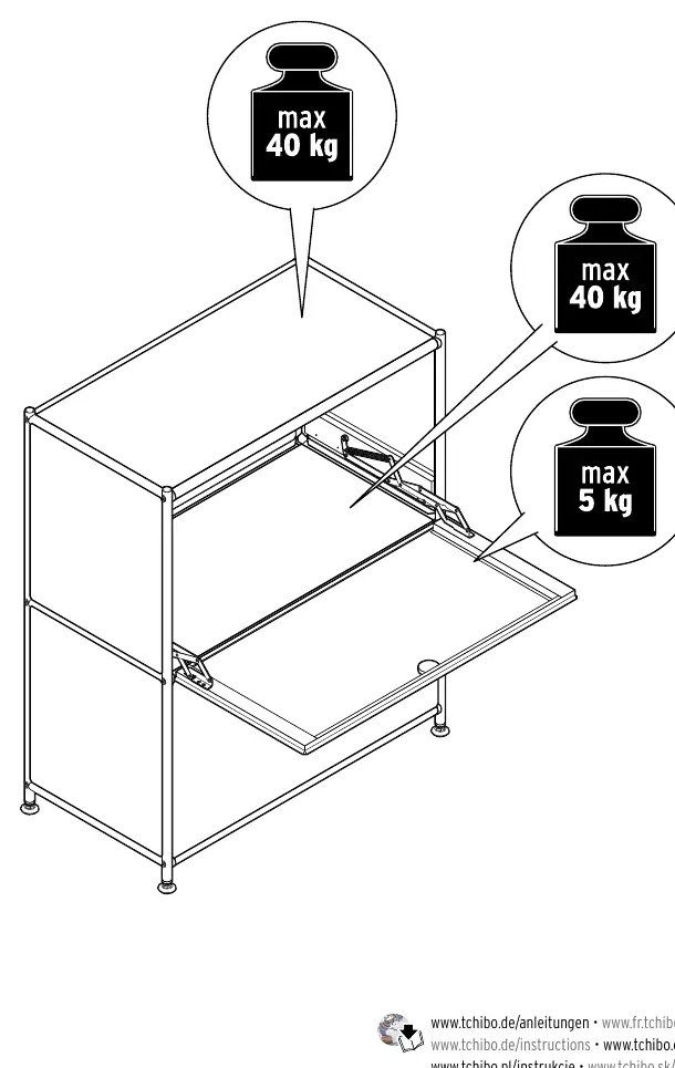 Maximale Belastungsgrenzen des Sideboards
