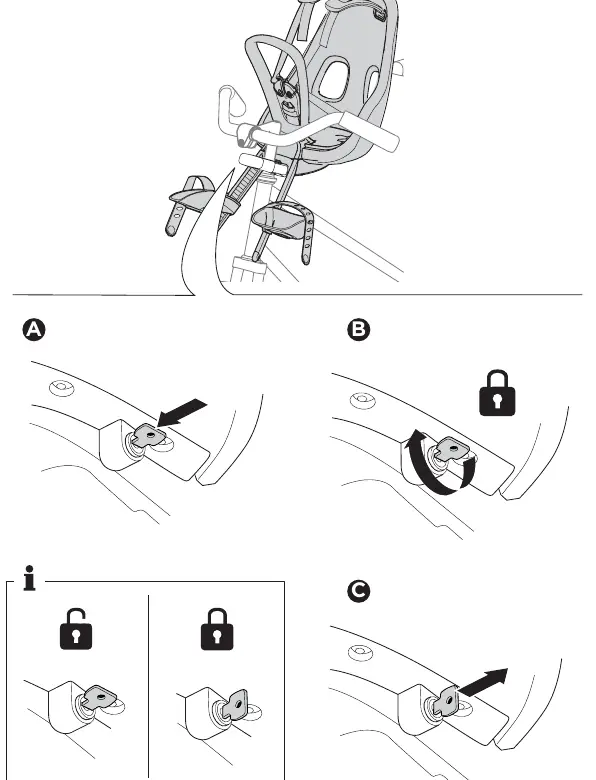 Verriegelung des Sitzes