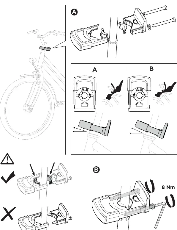 Befestigung der Halterung am Fahrradvorbau