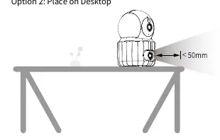 Platzierung der Kamera auf einem Tisch