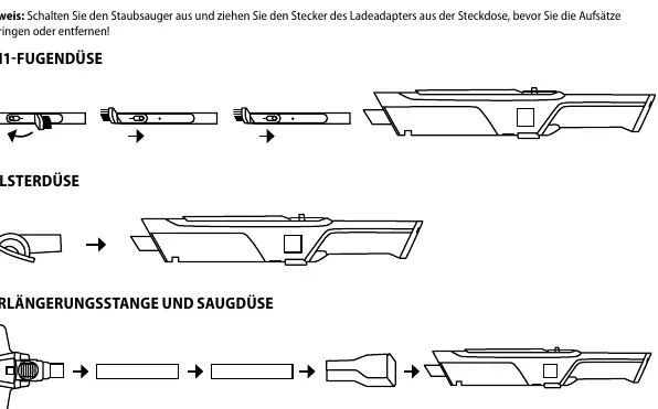 Montage der verschiedenen Aufsätze