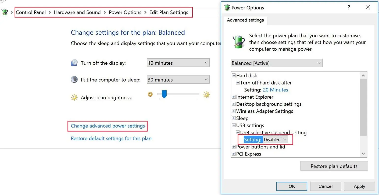Windows Energieoptionen zur Fehlerbehebung