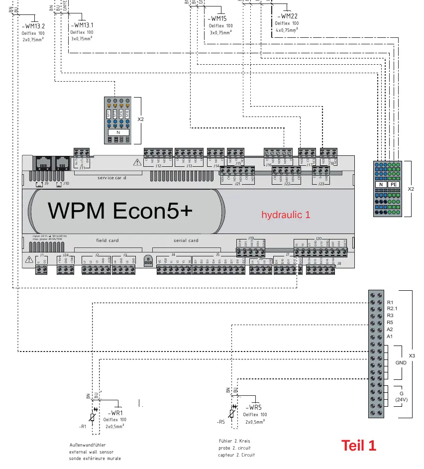 Verdrahtungsplan WPM Econ5+ (Teil 1)