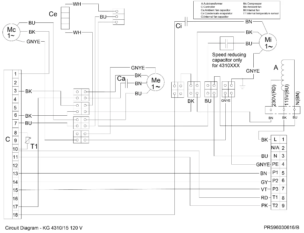 Schaltplan für den elektrischen Anschluss