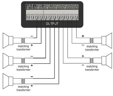 Anschlussplan für 100V-Systeme