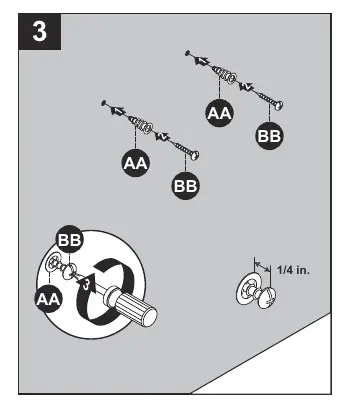 Schritt 3: Installation der Dübel und Schrauben