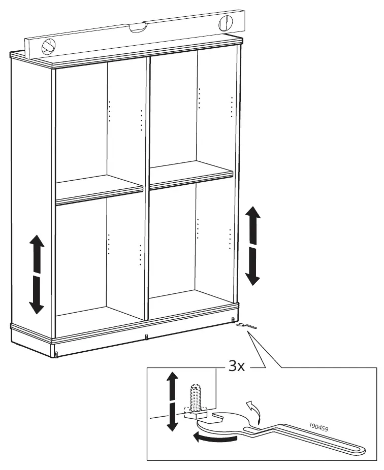Schritt 23: Ausrichten des Schranks