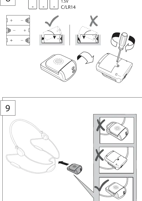 Einlegen der Batterien