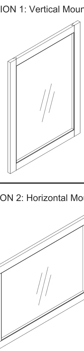 Optionen für die Montage: Vertikal oder Horizontal.