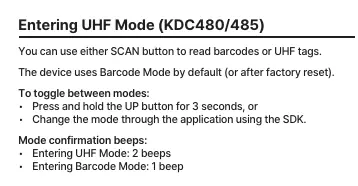 Tastenkombinationen zum Wechseln des Modus für KDC480/485