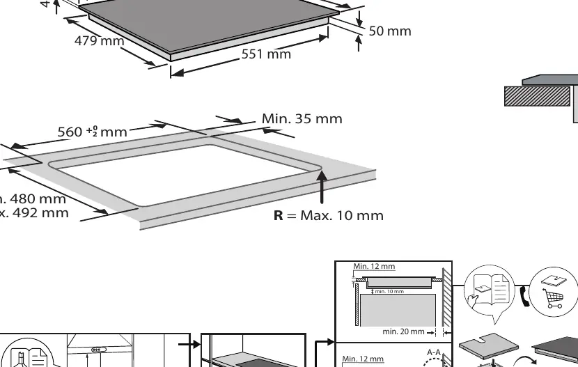 Installationsmaße und Ausschnittgrößen