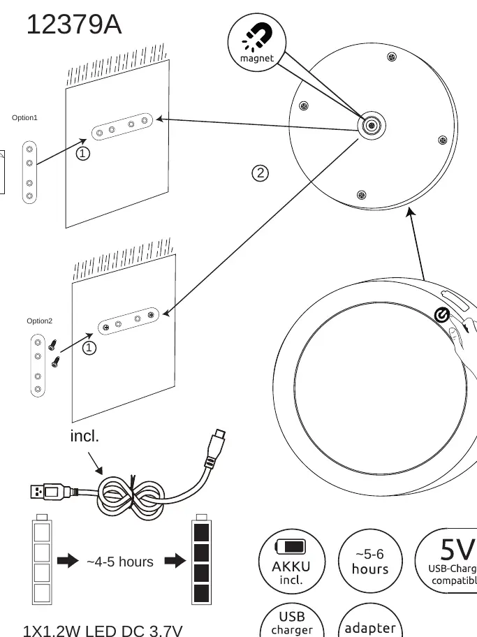 Touch-Steuerung und Montageoptionen