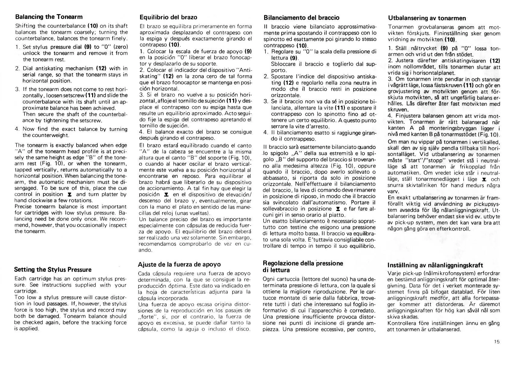 Ausbalancieren des Tonarms