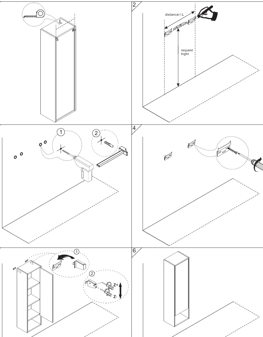 Installation von Spiegelschrank und Aufbewahrungseinheit