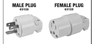 Vanguard 125V 15A Stecker (Male Plug 63126 und Female Plug 63125)