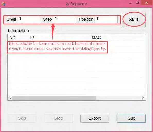 IPReporter Software Oberfläche