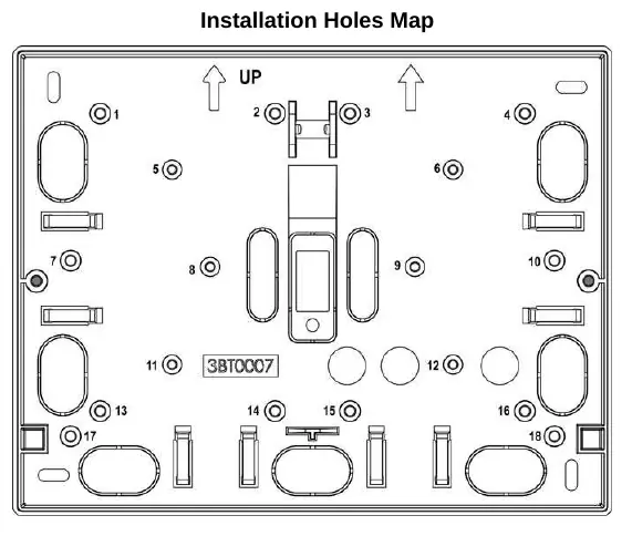 Installationsplan für Befestigungslöcher