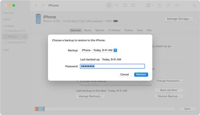 Wiederherstellung via iTunes/Finder