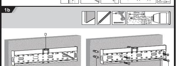 Montage an Betonwänden (Schritt 1b)