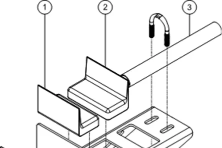 Explosionszeichnung der Panel Cradle-Basis und Montagekomponenten