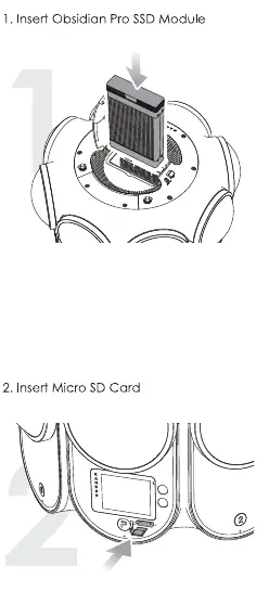 Installation des SSD-Moduls und der Micro-SD-Karte.