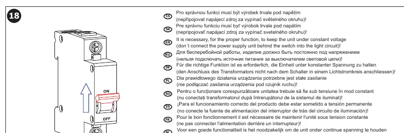 Warnhinweis zur Spannungsversorgung