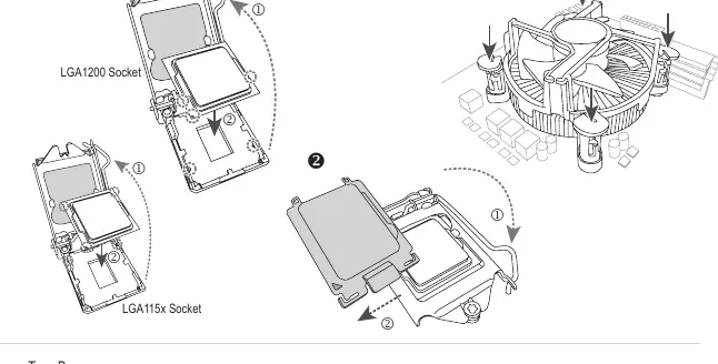 Installation der CPU und des CPU-Kühlers