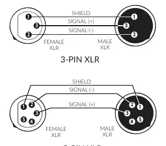 DMX-Verkabelungsschema (3-Pin und 5-Pin)