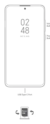 Diagramm des Xiaomi 12T mit Tasten und Anschlüssen