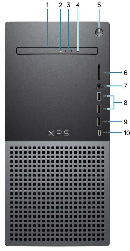 Vorderseite des Computers