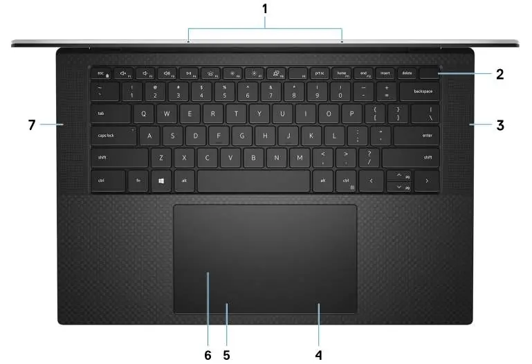 Draufsicht auf die Tastatur