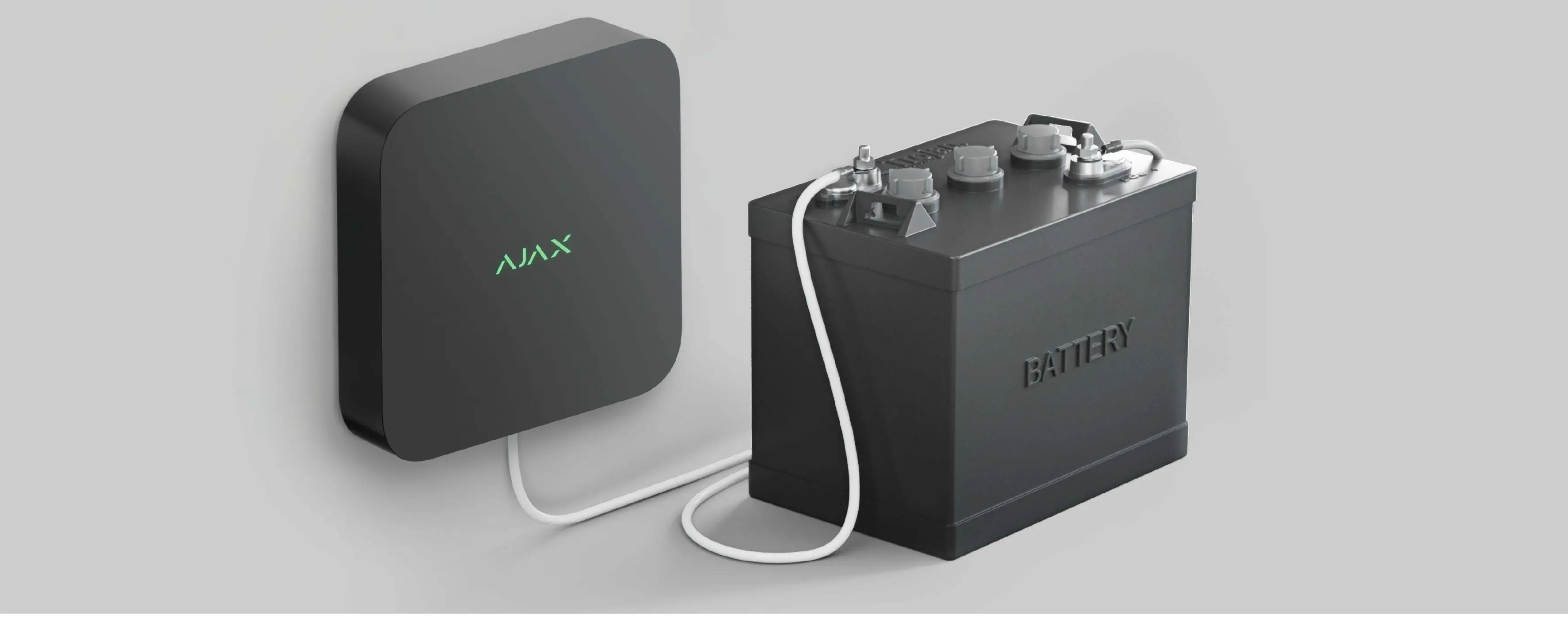 Anschluss des Netzteils an eine externe Batterie