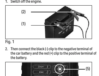 Anschluss an die Batterie