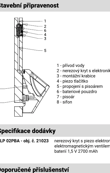 Installationsschema des Piezo-Urinalspülers
