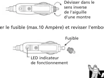 Austausch der Sicherung im 12V-Stecker.