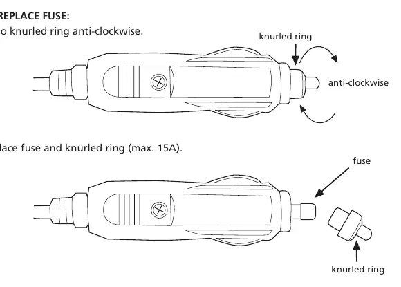 Austausch der Sicherung im 12V-Stecker