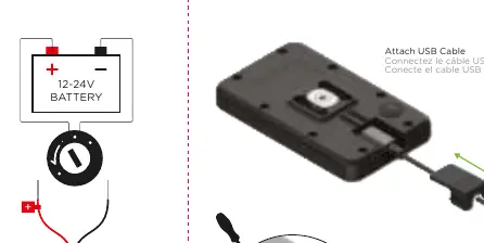 Schaltplan für den Anschluss an die 12-24V Batterie