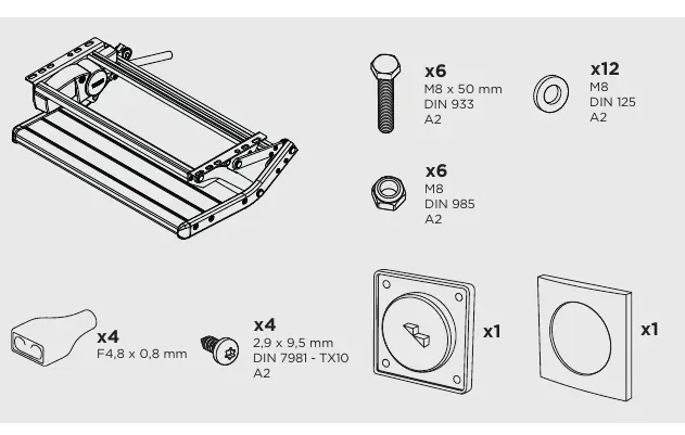 Lieferumfang der Thule Single Step V15