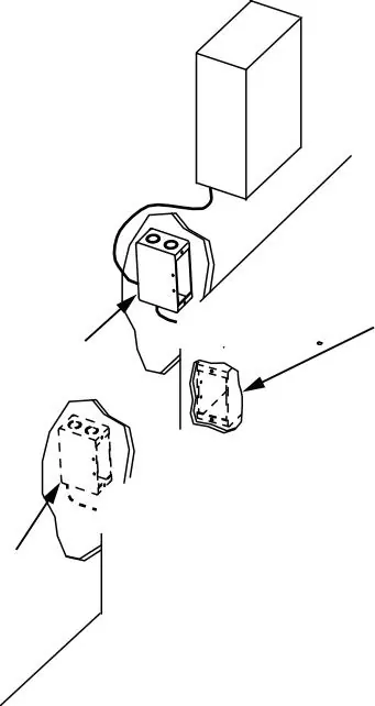 Diagramm zur Positionierung der Anschlussdosen und des Transformators.