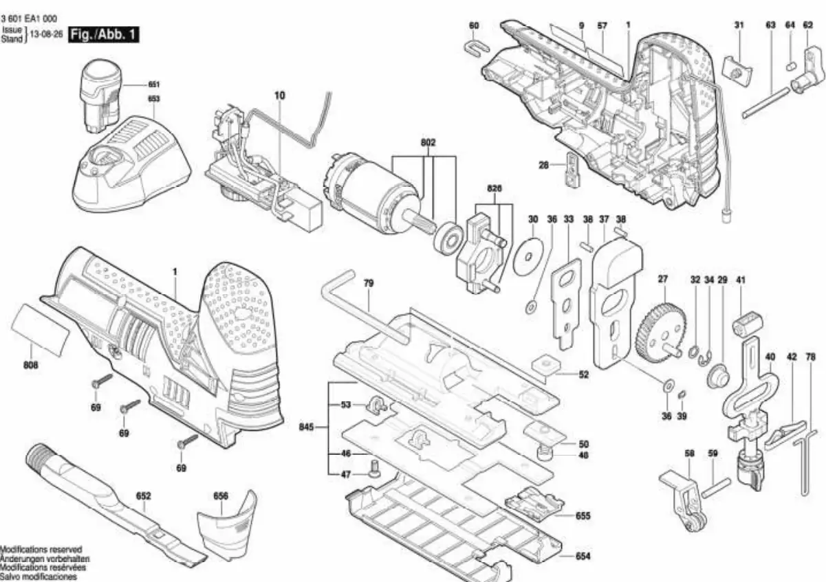 Explosionszeichnung der Bosch GST 12V-70