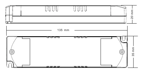 Abmessungen des LED-Treibers