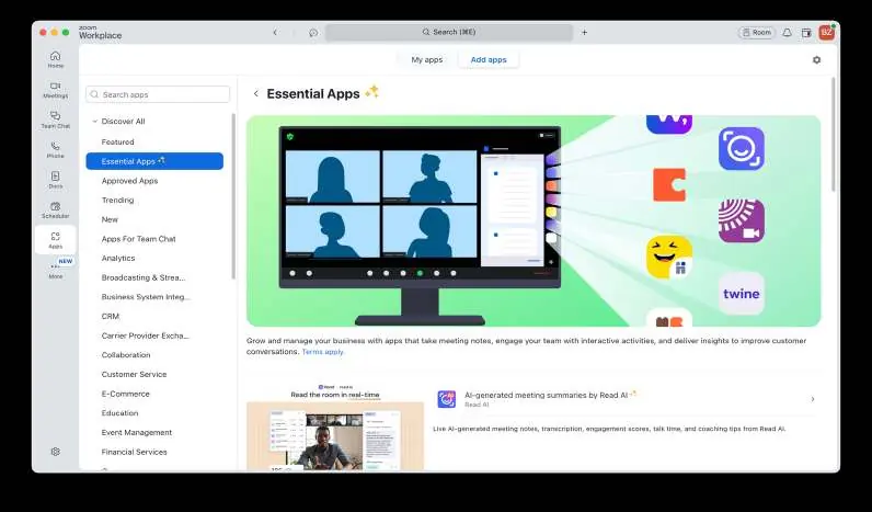 Installation über den Zoom Marketplace