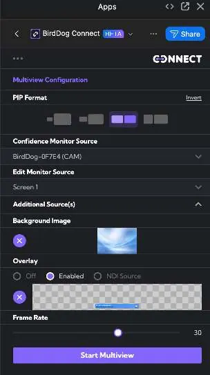 Multiview-Konfigurationsbildschirm
