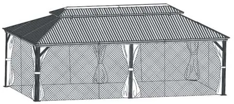 Veikous 12x24FT Hardtop-Pavillon