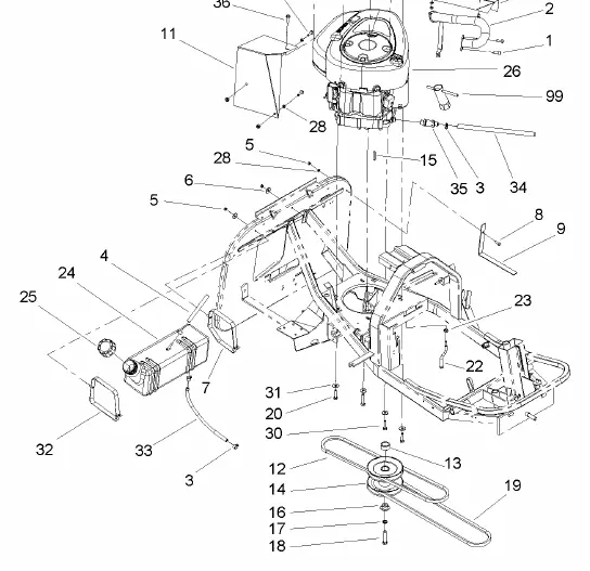 Motor und Kraftstofftank Baugruppe