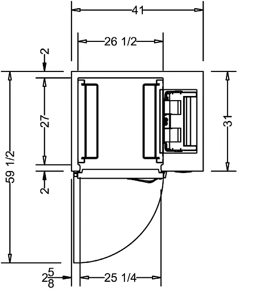 Draufsicht (Plan View) mit Abmessungen